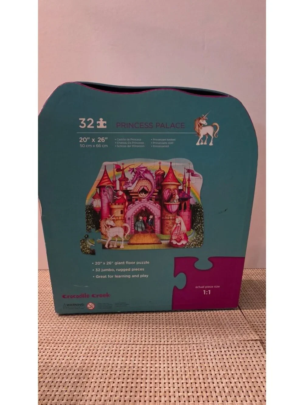 CROCODILE CREEK PRINCESS PALACE FLOOR PUZZLE 32 PC JUMBO KIDS UNICORN DRAGON 3+